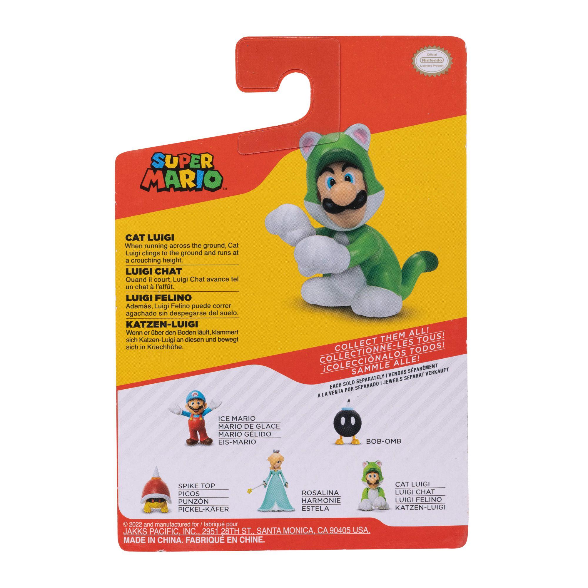 Figura de Cat Luigi 2,5" Super Mario-8