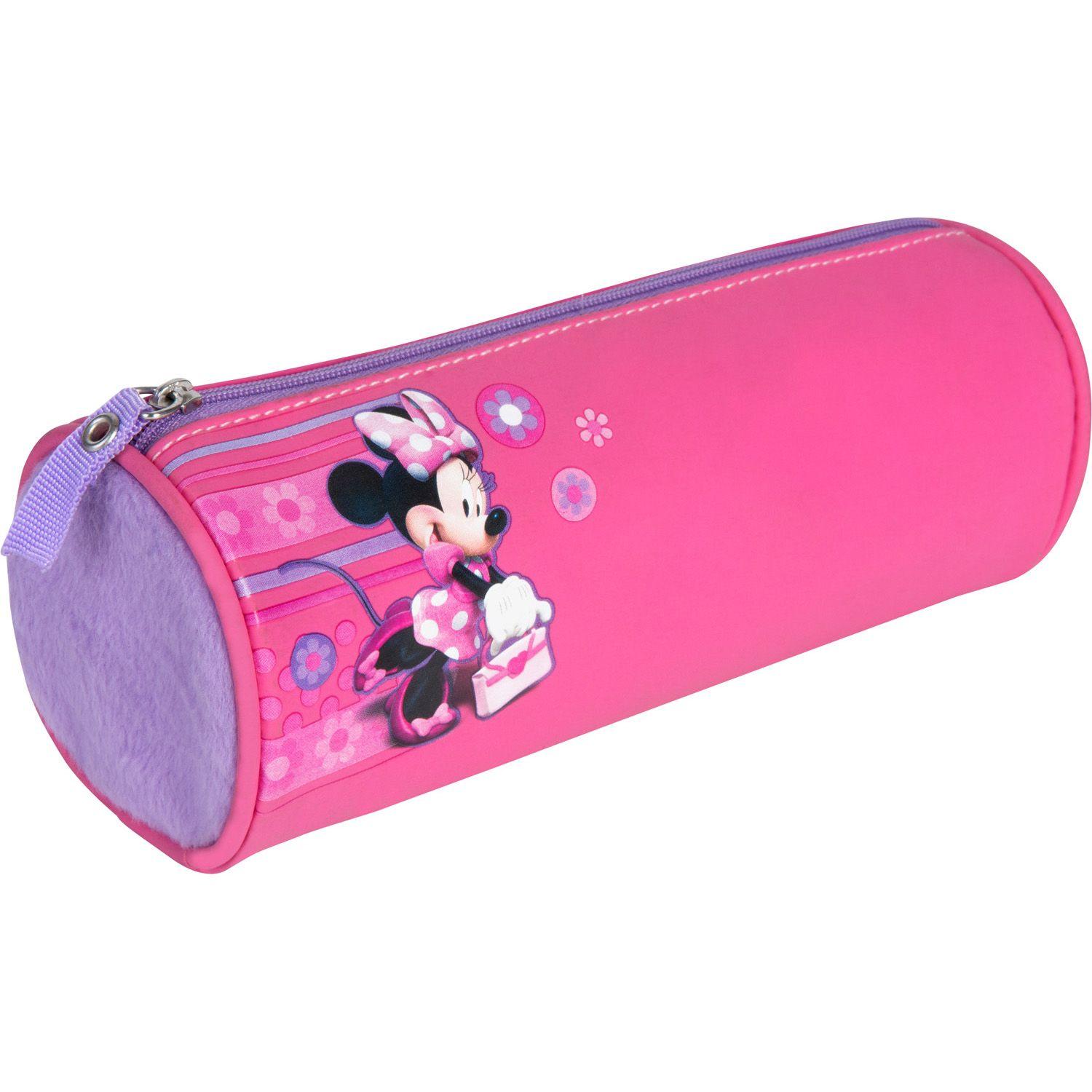 Estuche Minnie Mouse 2 Diseños Cilindrico Rosado-1