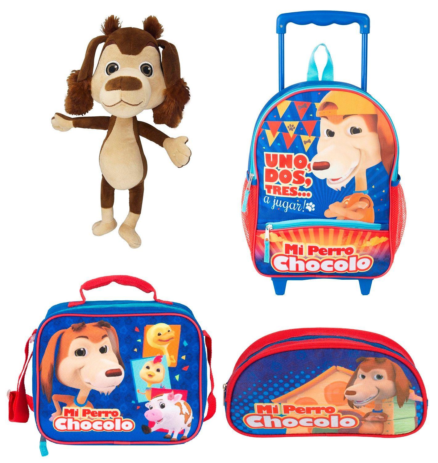 Pack  Perro Chocolo Peluche  + Mochila + Estuche + Lonchera-0