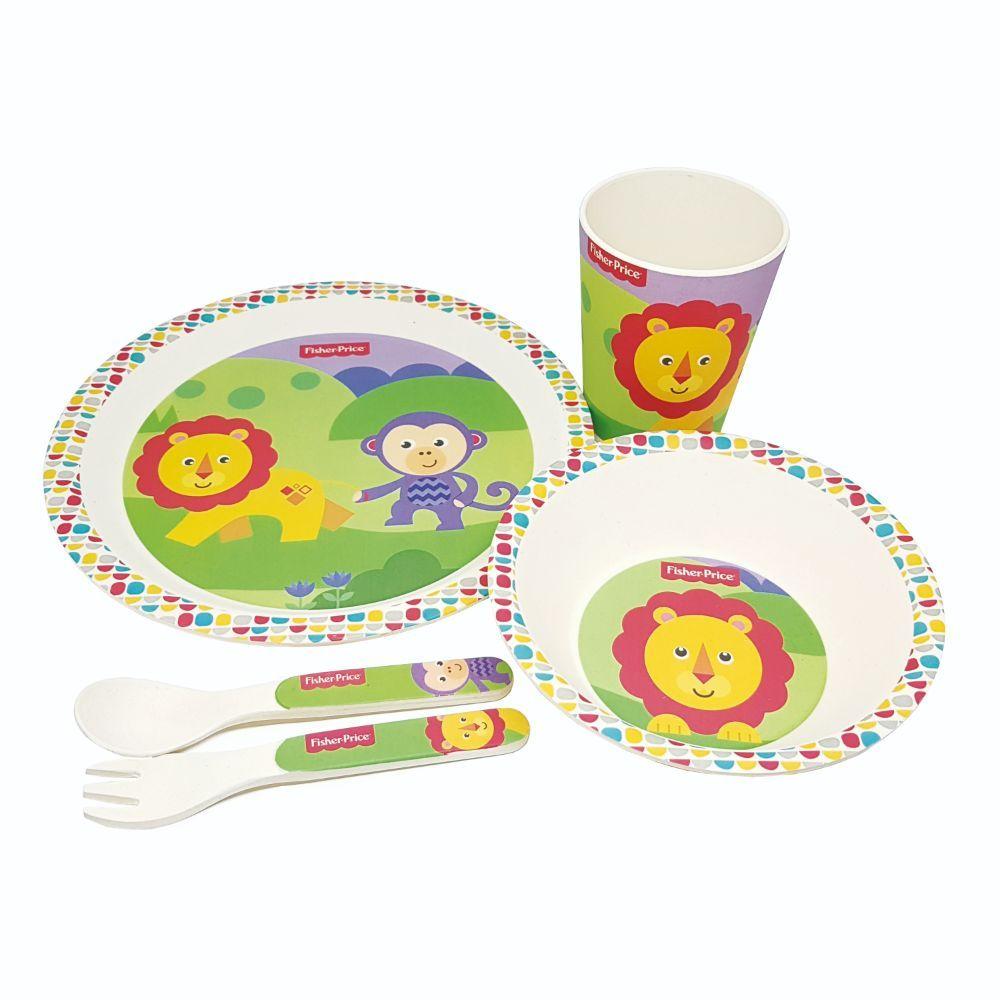 Set de Alimentación de Bambú Fisher Price 5 Piezas León-1