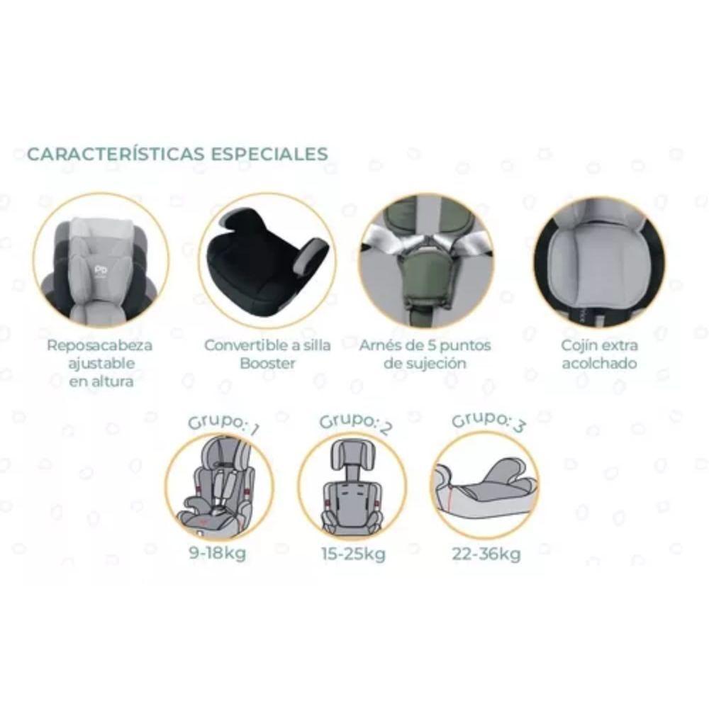 Silla De Auto Pikaboo Butaca Boreal Gris-3