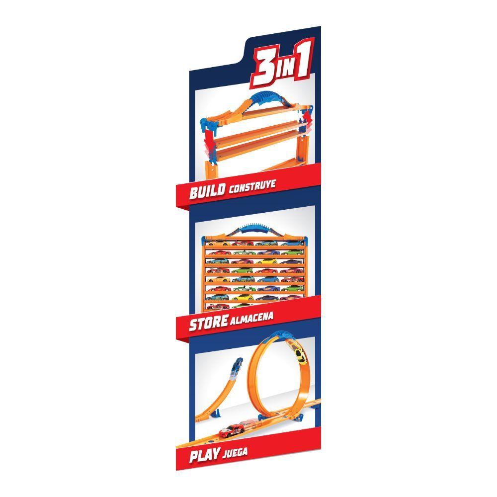 Caja Guarda Autos Y Pista Hot Wheels 3 En 1-4