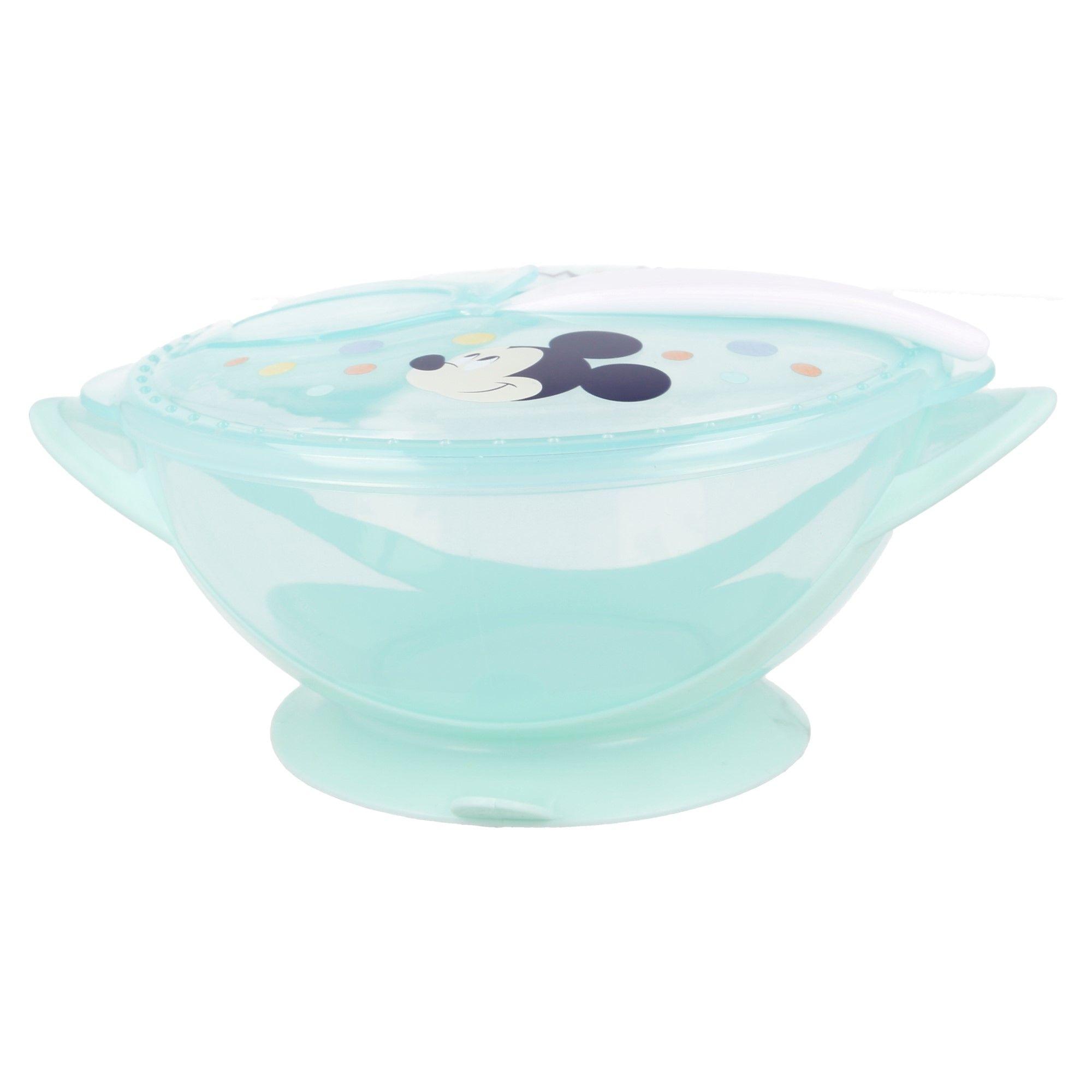 Set Bowl Con Tapa Y Cuchara Disney Baby Mickey -1