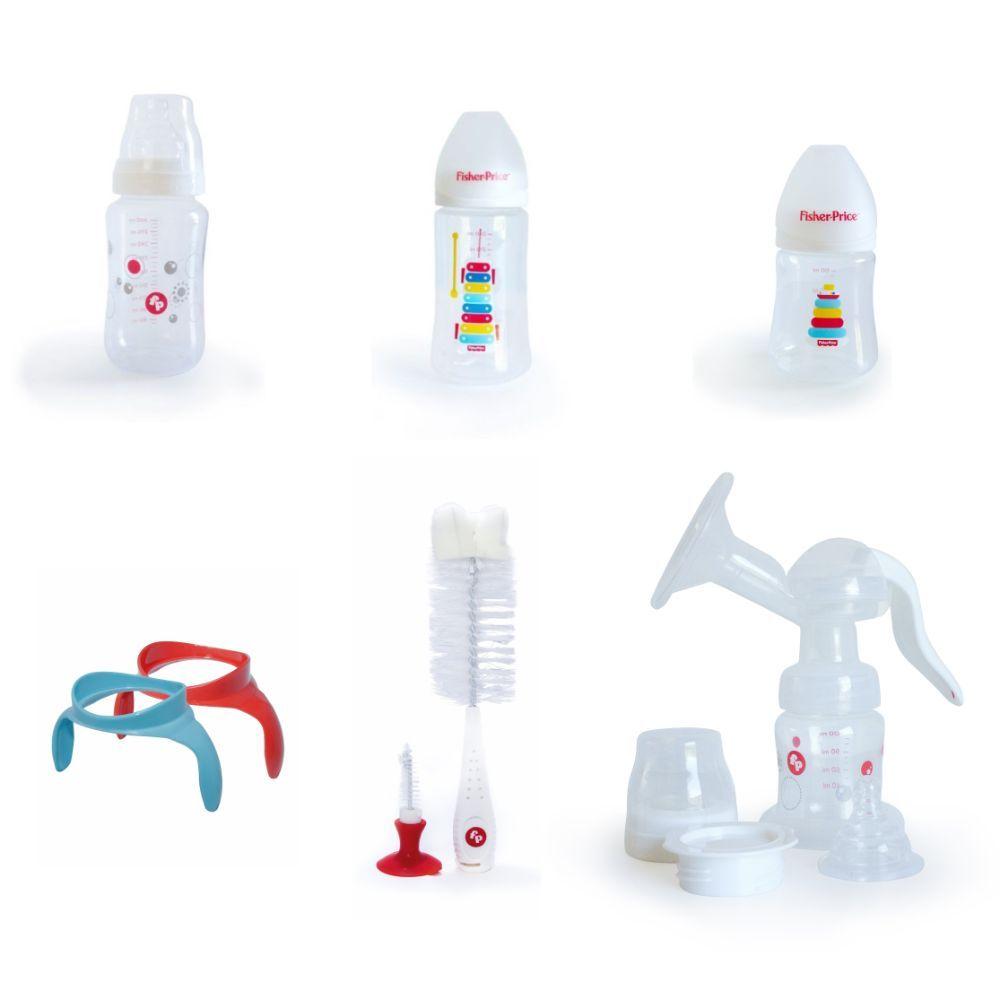 Pack de Mamaderas + Asas + Escobilla + Extractor Fisher Price-0