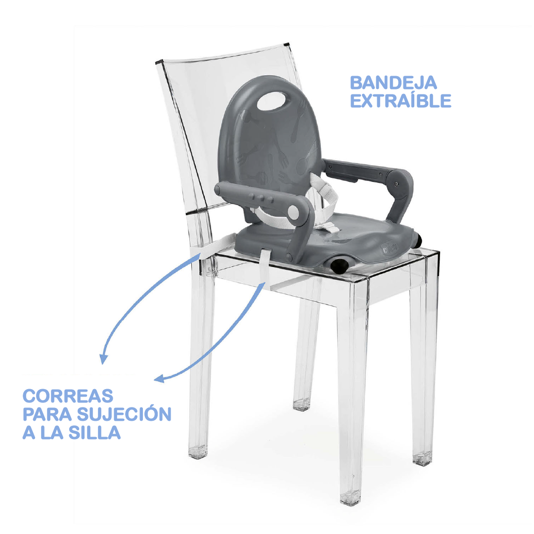 Silla de Comer Tipo Booster Pocket Snack de Chicco Grey-2