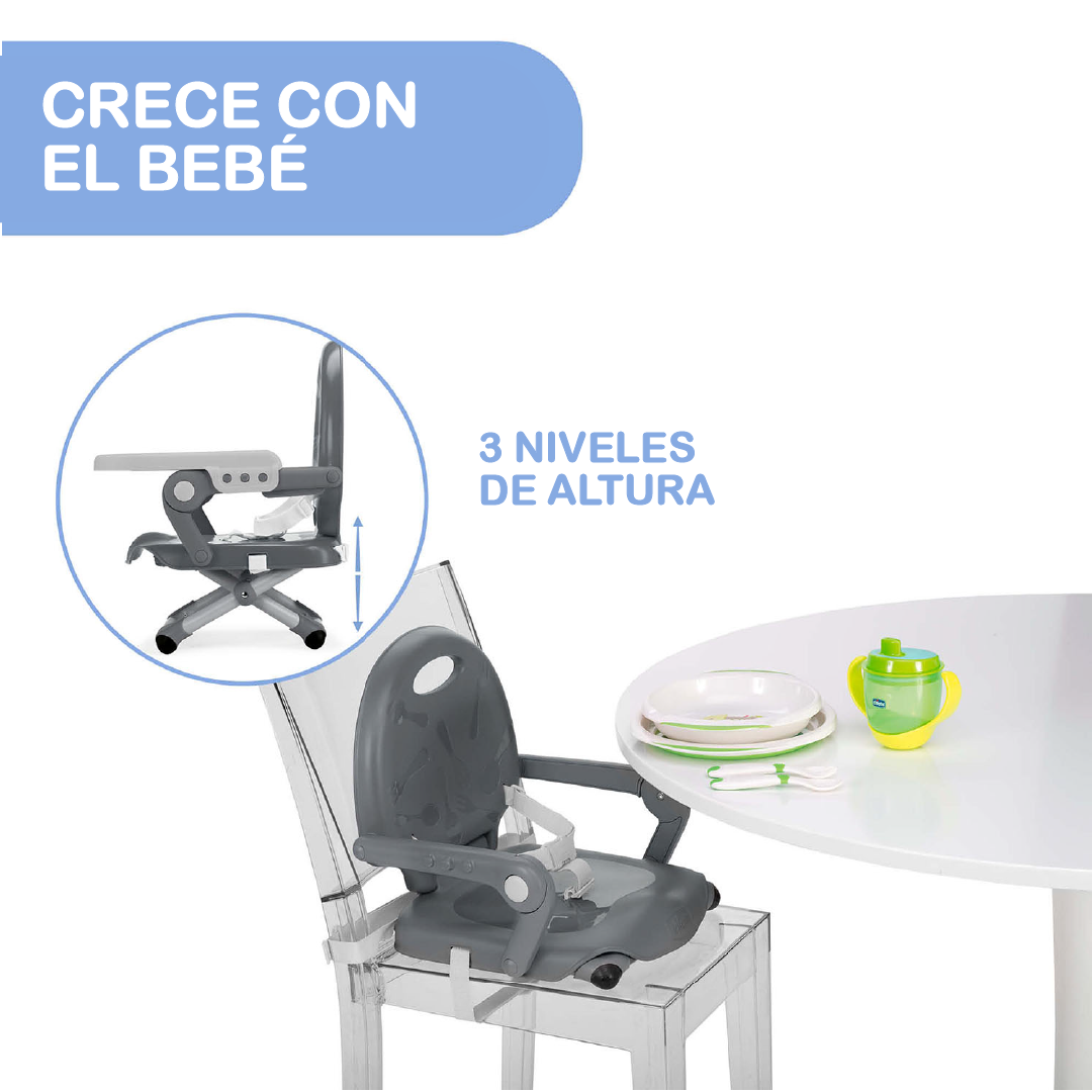 Silla de Comer Tipo Booster Pocket Snack de Chicco Grey-3