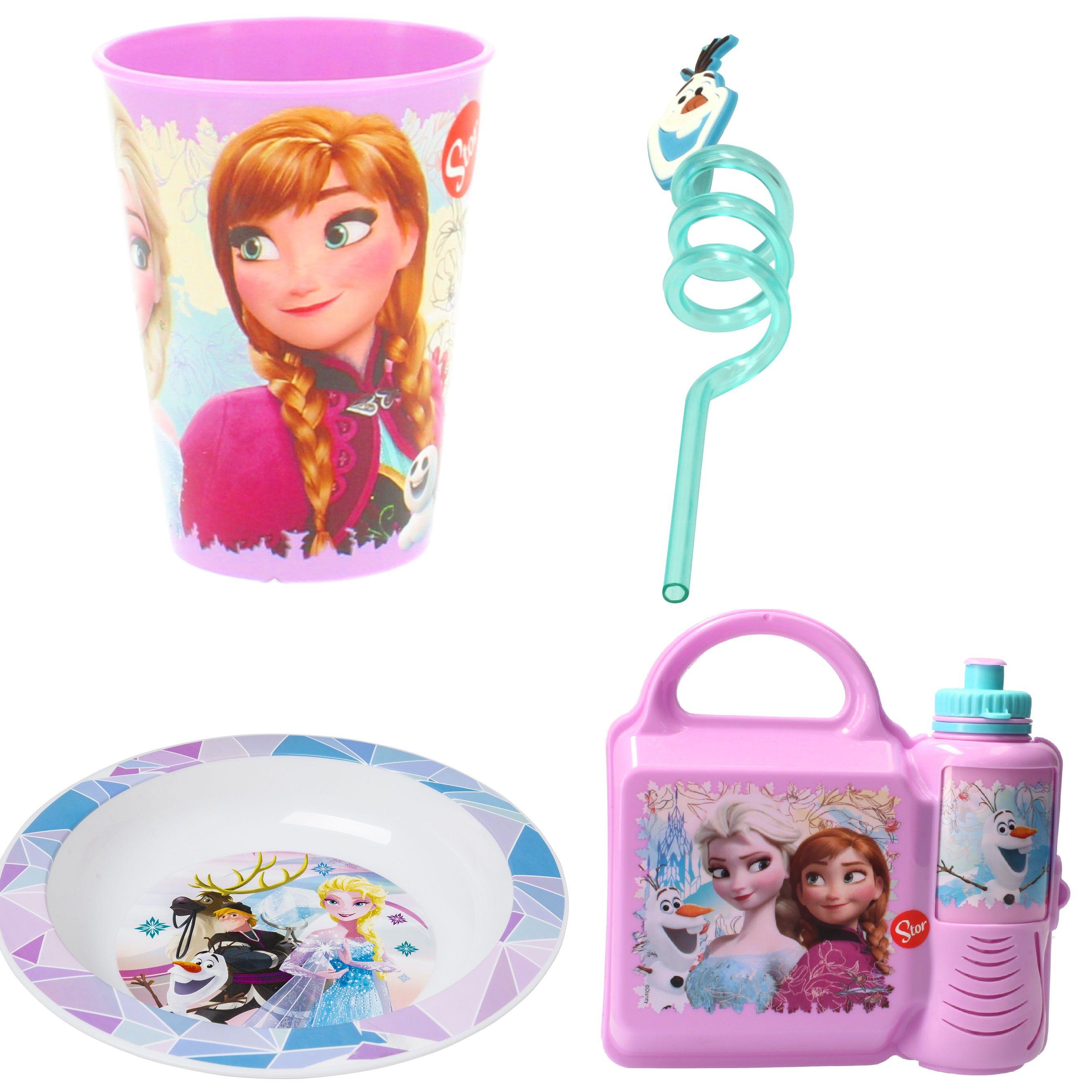 Vaso + Bombilla + Plato + Portasandwich + Botella Frozen-0