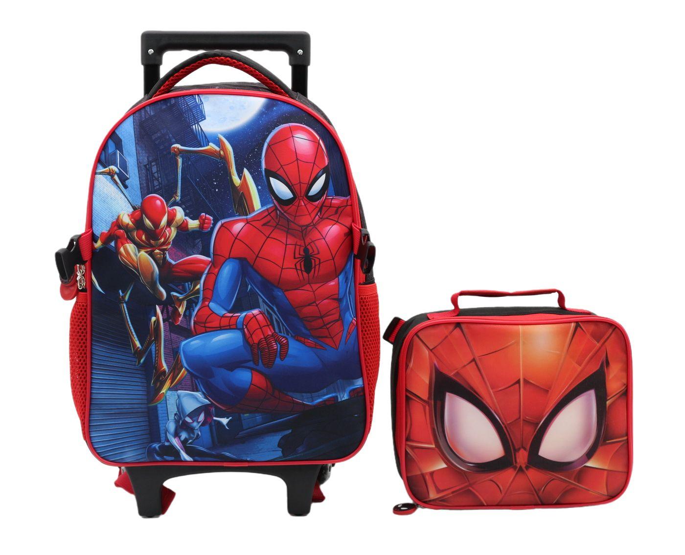 Mochila Con Ruedas+ Lonchera 15" Spiderman-0