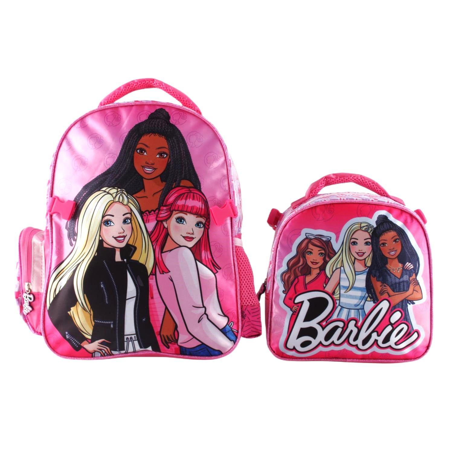 Set Satin Mochila Con Lonchera Barbie 14"-0