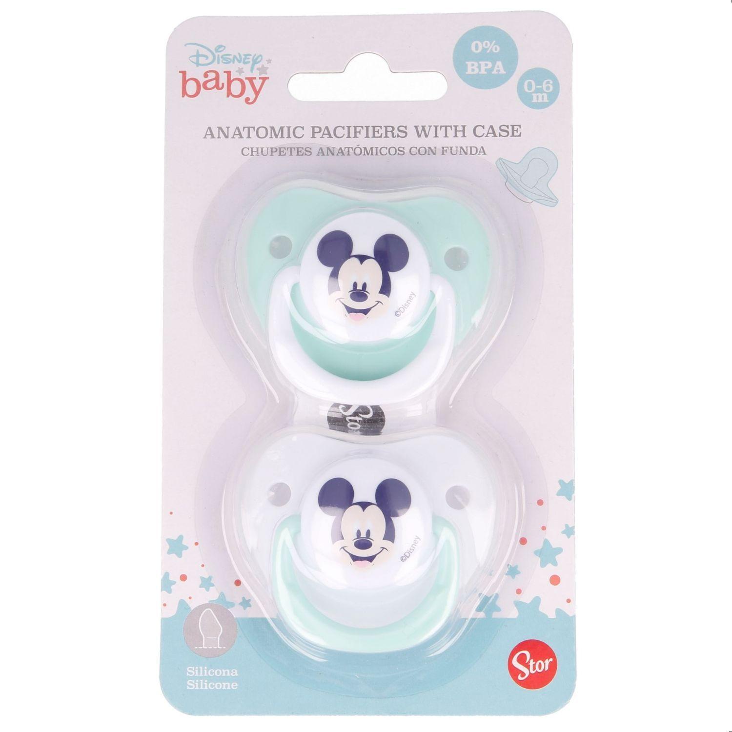Set de 2 Chupetes con Protector Disney Baby Mickey 0-6 M -2