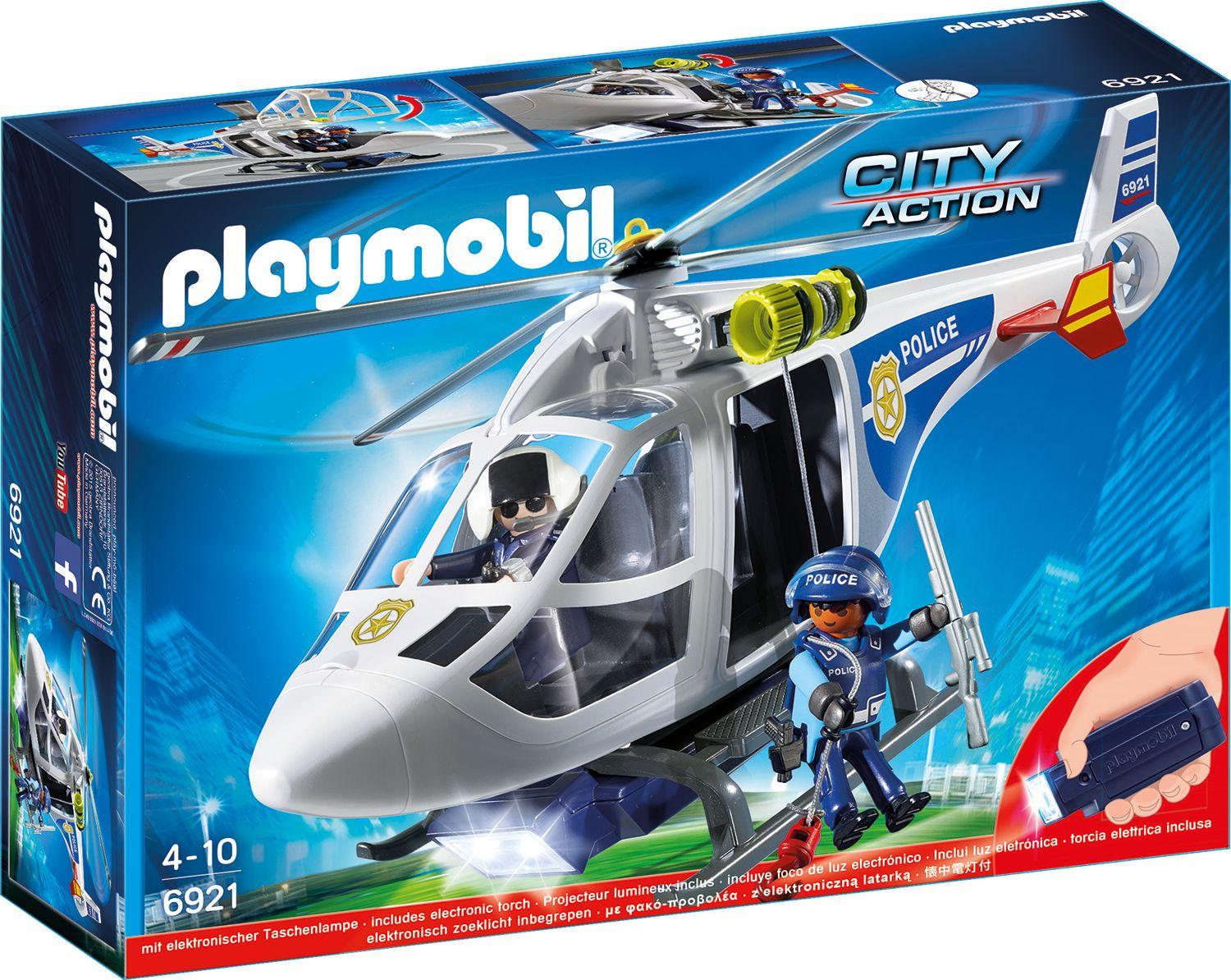 Playmobil Helicoptero De Policia Con Luces Led 6921-0