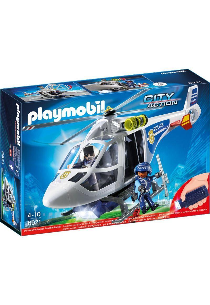 Playmobil Helicoptero De Policia Con Luces Led 6921-2