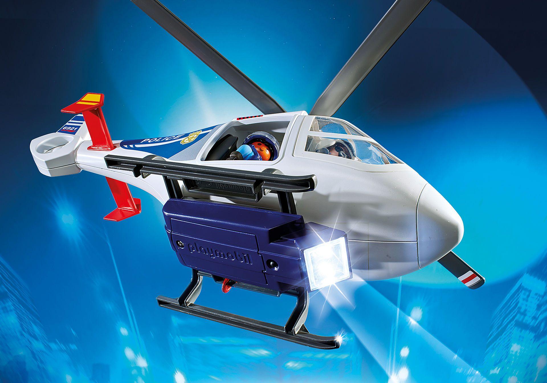 Playmobil Helicoptero De Policia Con Luces Led 6921-6