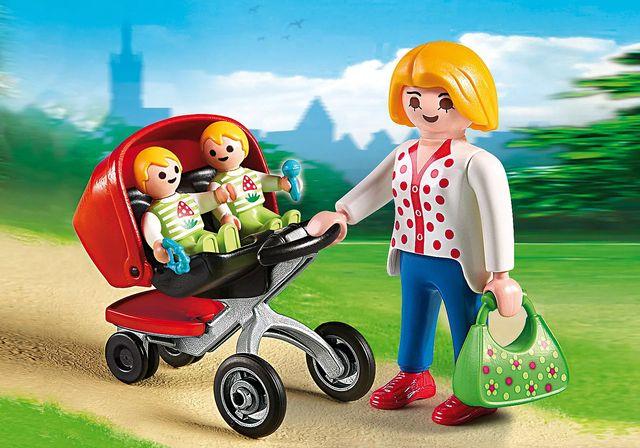 Playmobil Mamá con Cochecito de Gemelos - 5573-4