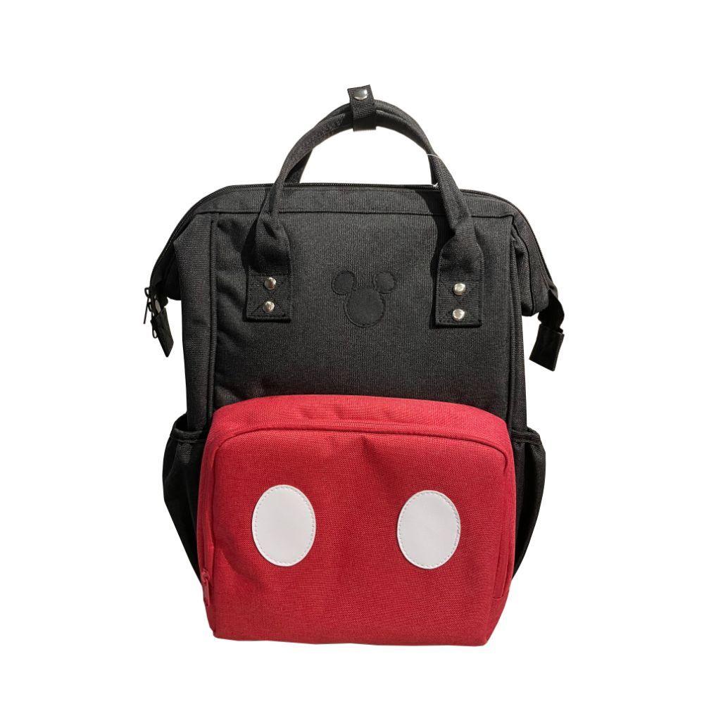 Pañalera Juvenil Negra-Rojo Con Mudador Mickey-0