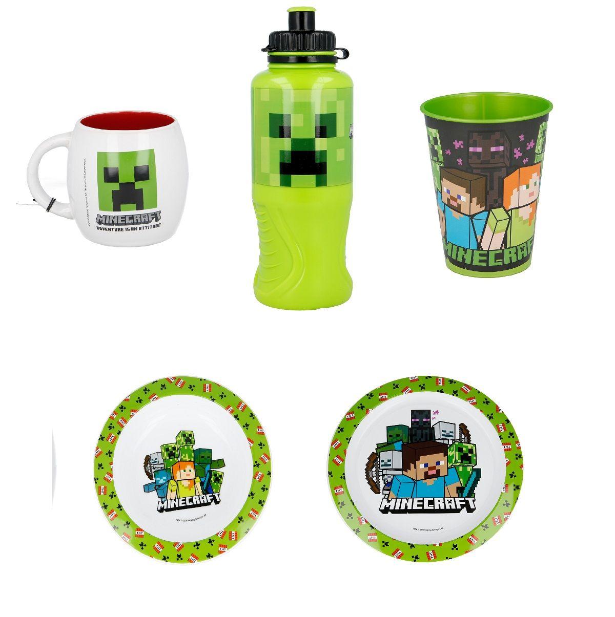 Pack Botella Sport, Bowl, Tazon, Plato, Vaso Minecraft-0