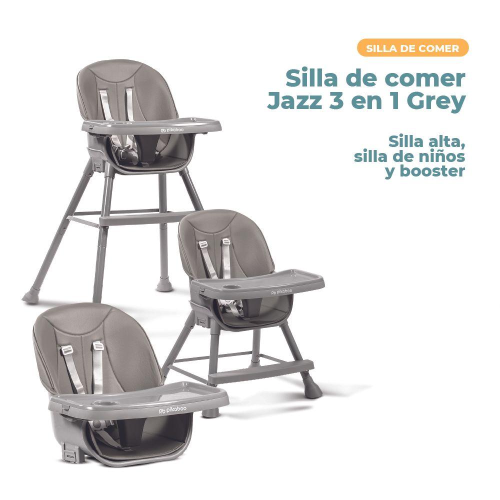Silla de Comer para Bebes 3 en 1 Pikaboo Modelo Jazz Gris-5