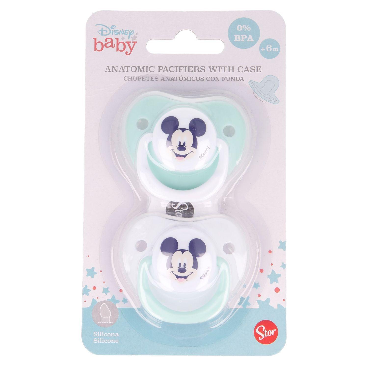 Set de 2 Chupetes con Protector Disney Baby Mickey +6 M  -2