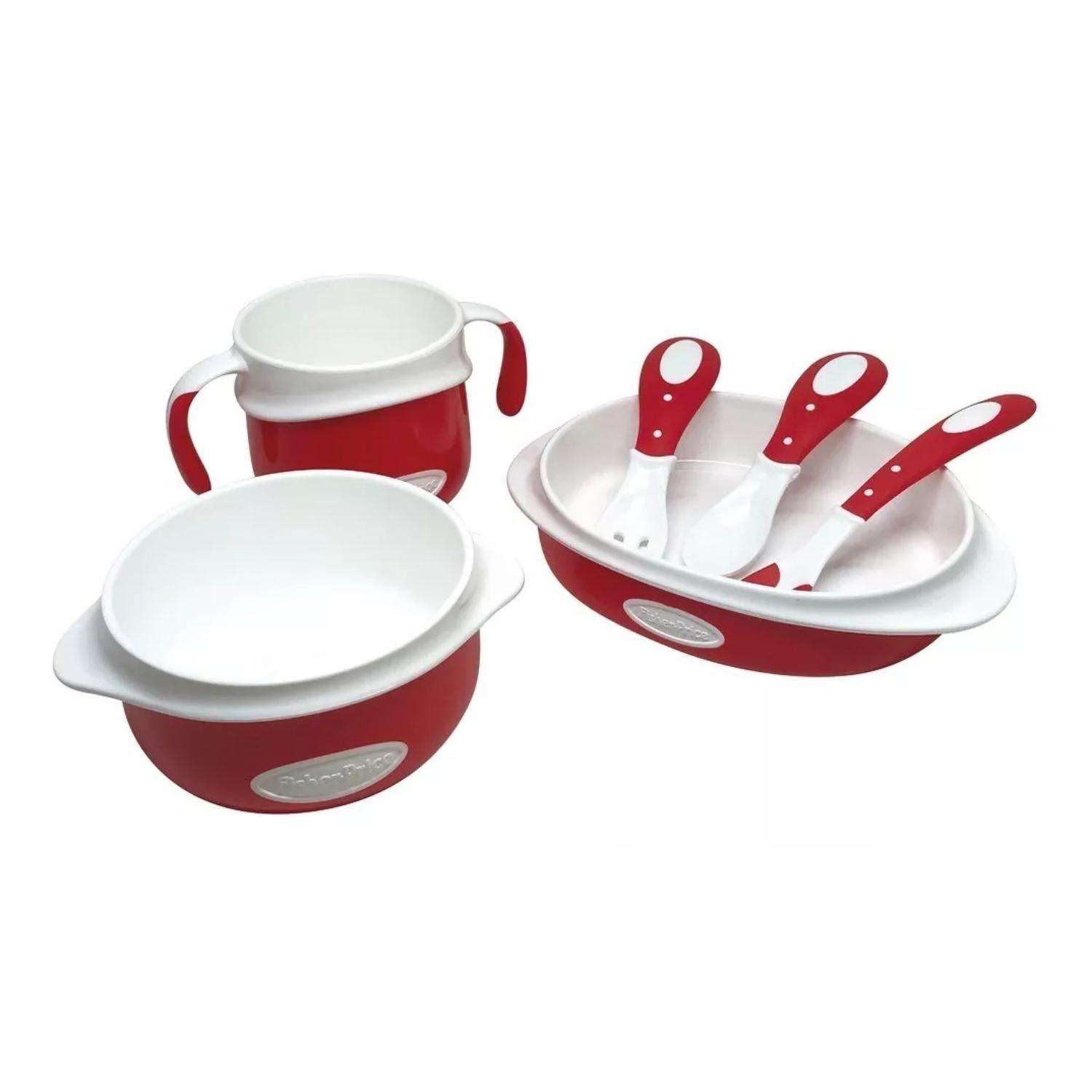 Set de Inicio Alimentación Fisher Price 6 Piezas Rojo-1