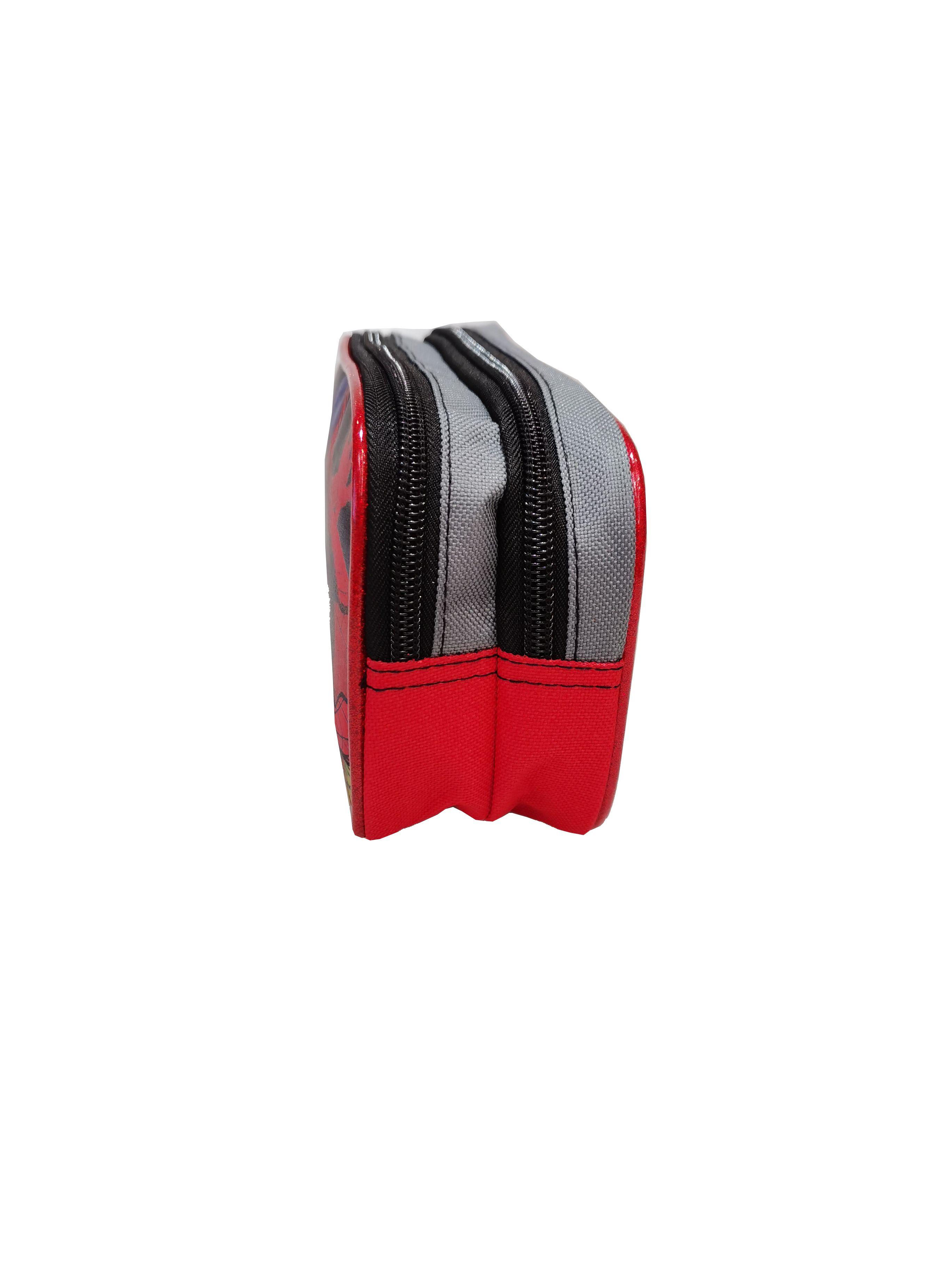 Estuche Doble Cierre Satin Spiderman Negra-3