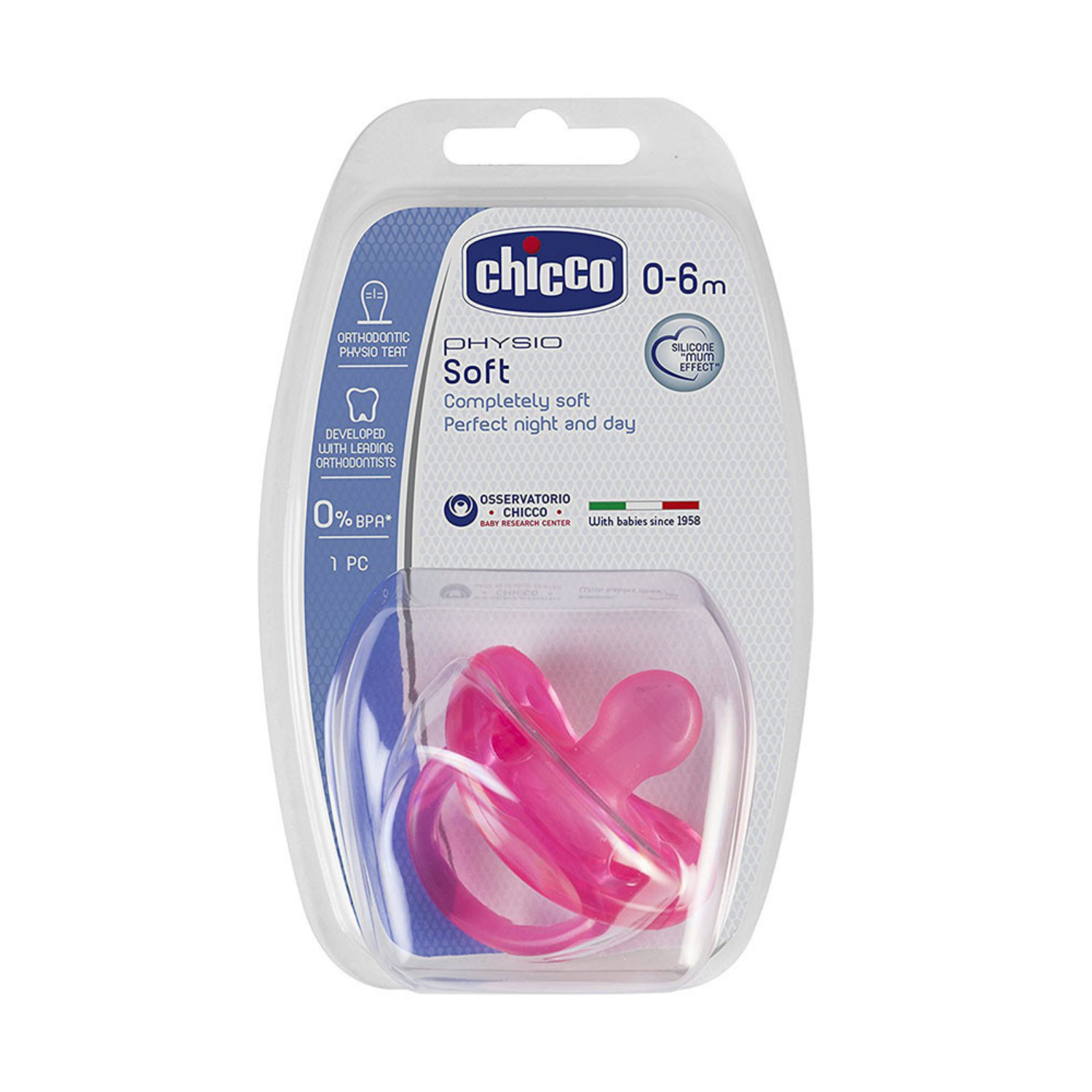 Chupete Chicco Physio Soft 0-6M Rosa-2