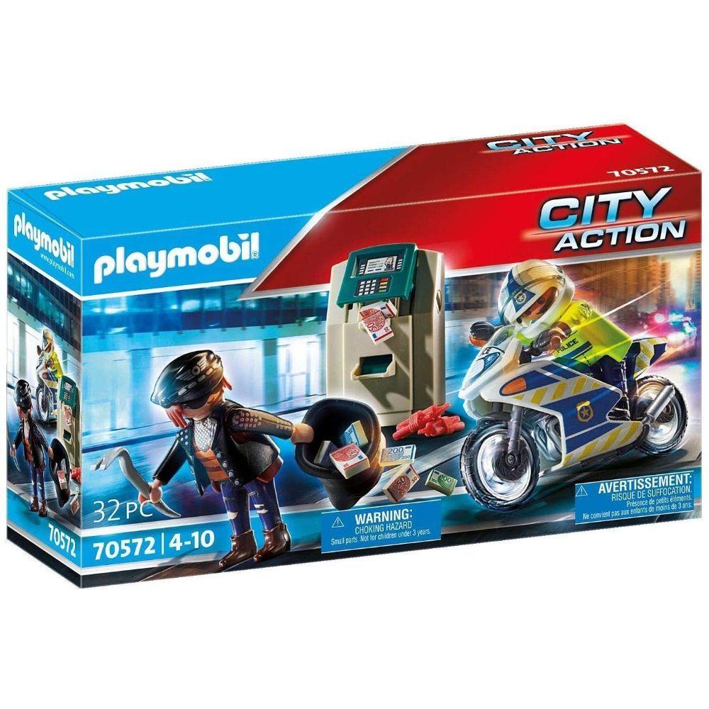 Playmobil Moto De Policía: Persecución Del Ladrón 70572-0