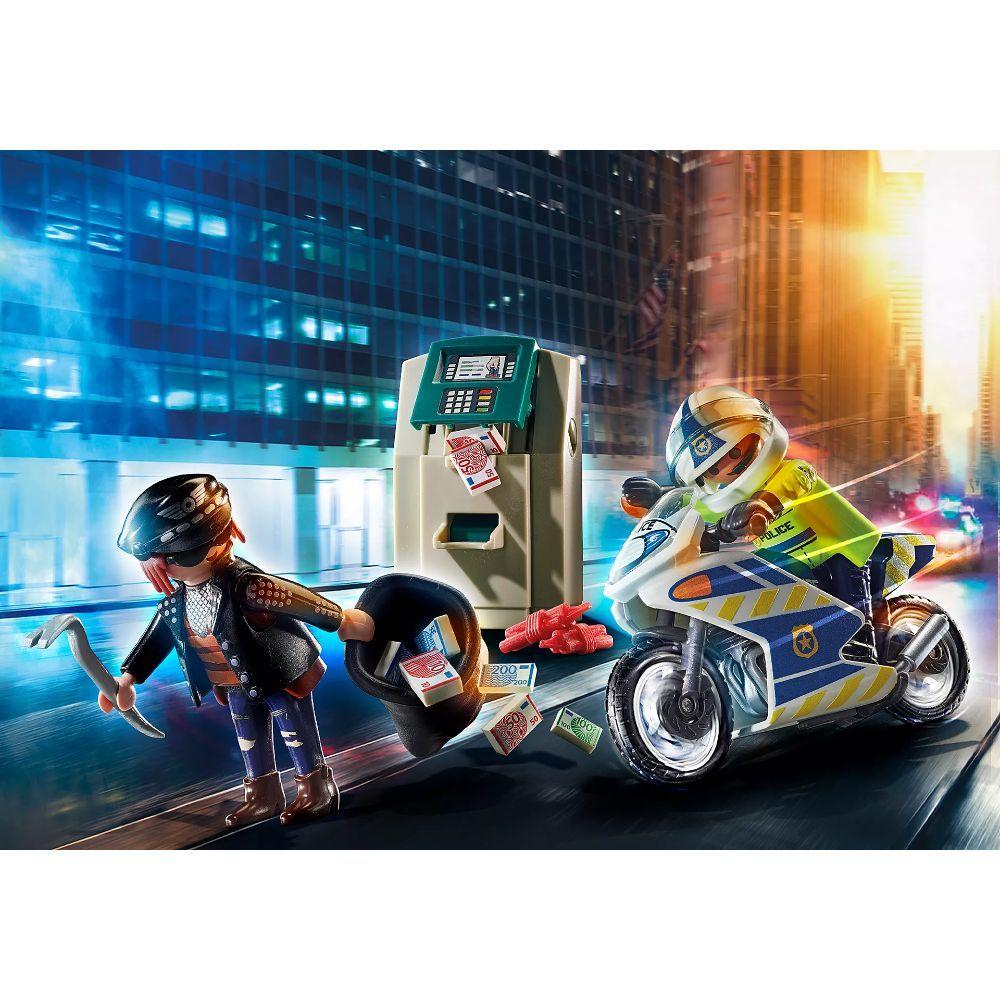 Playmobil Moto De Policía: Persecución Del Ladrón 70572-3