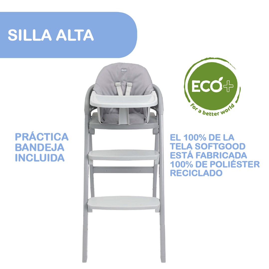 Silla de Comer Alta Crescendo UP de Chicco Black-2