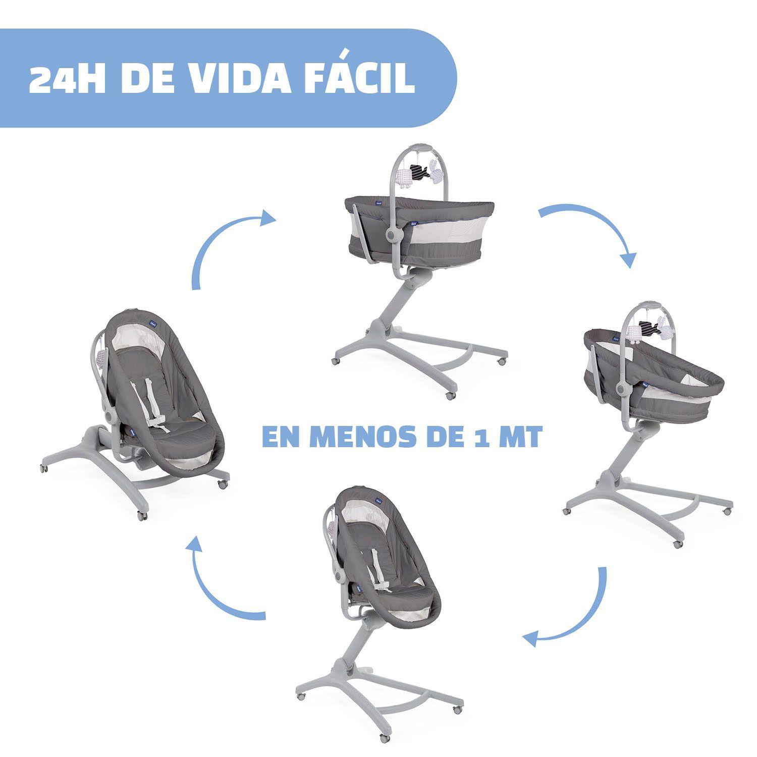 Moises con pedestal Baby Hug 4 en 1 Dark Grey-1