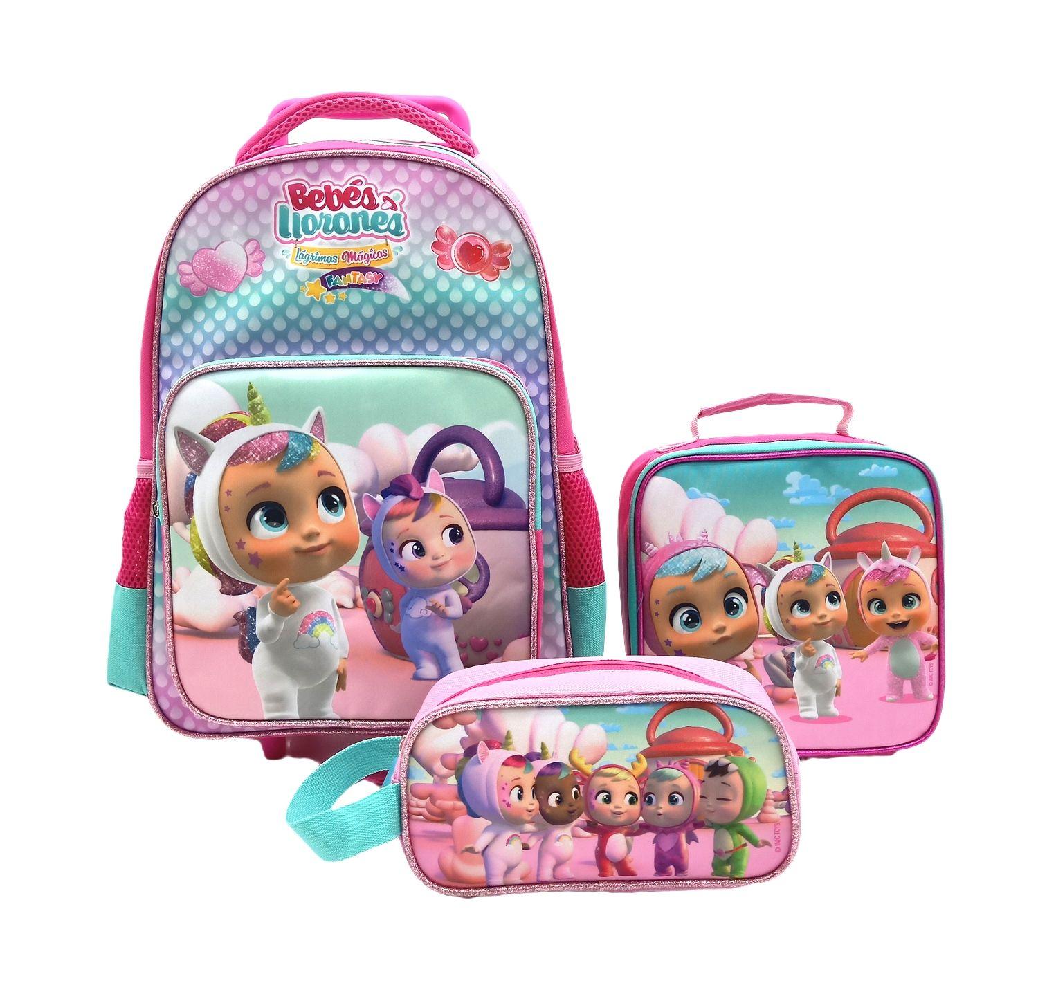 Set 3En1 Mochila 15" + Lonchera + Estuche Bebes Llorones-0