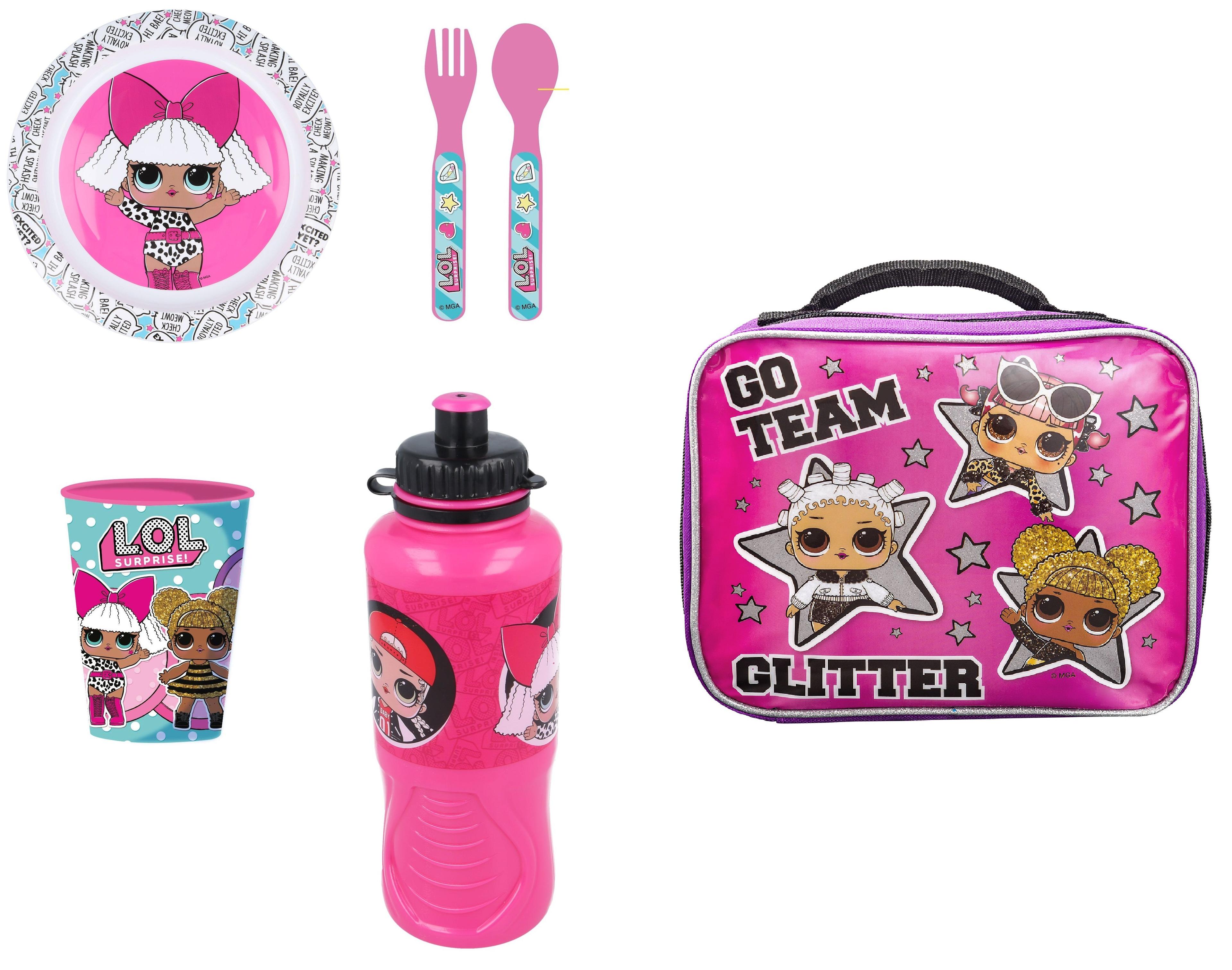 Lol Suprice Pack Cubiertos+ Vaso + Plato + Botella+ Lonchera-0