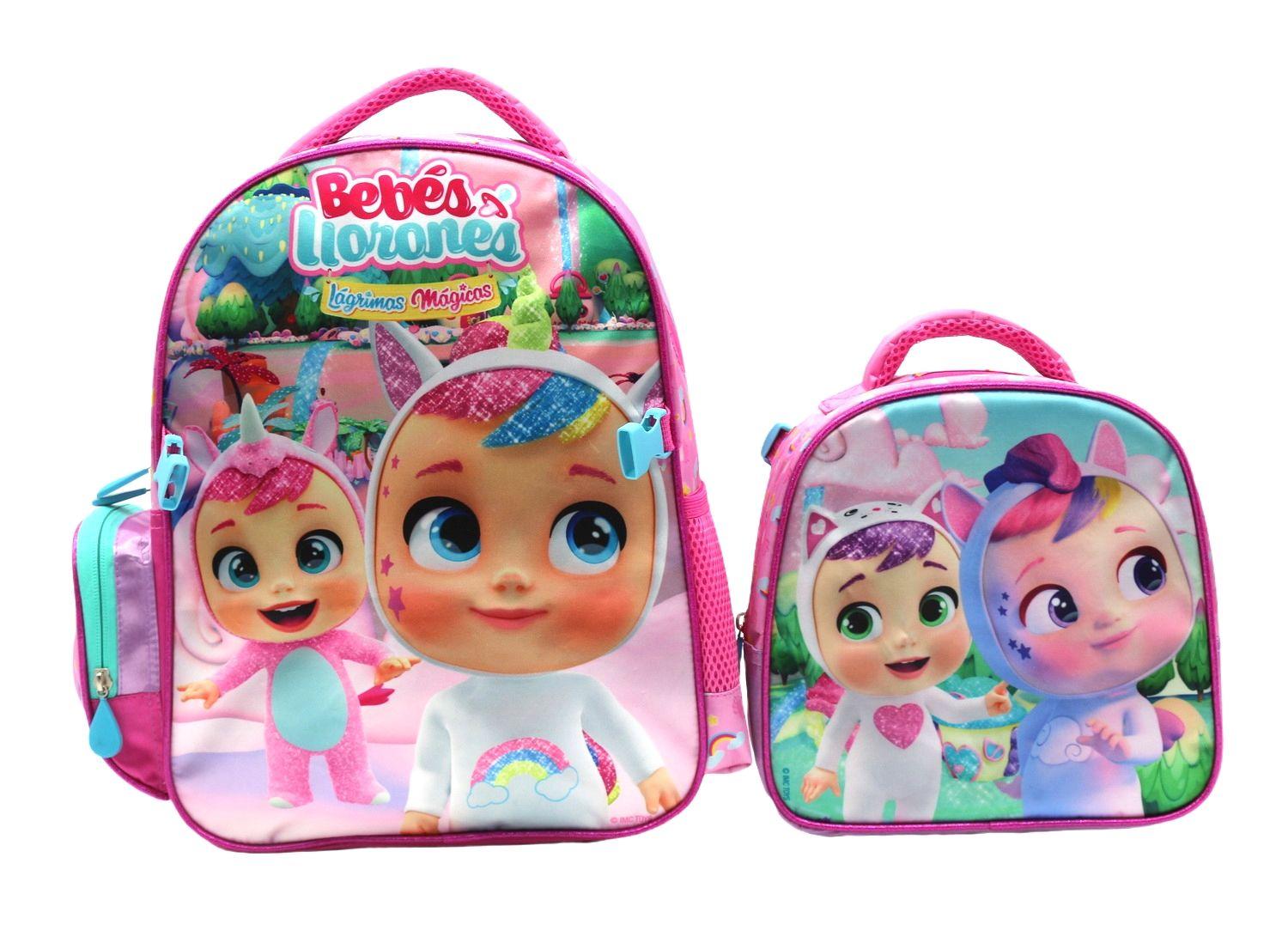Set Mochila 14" Satin  Con Lonchera Bebes Llorones-0
