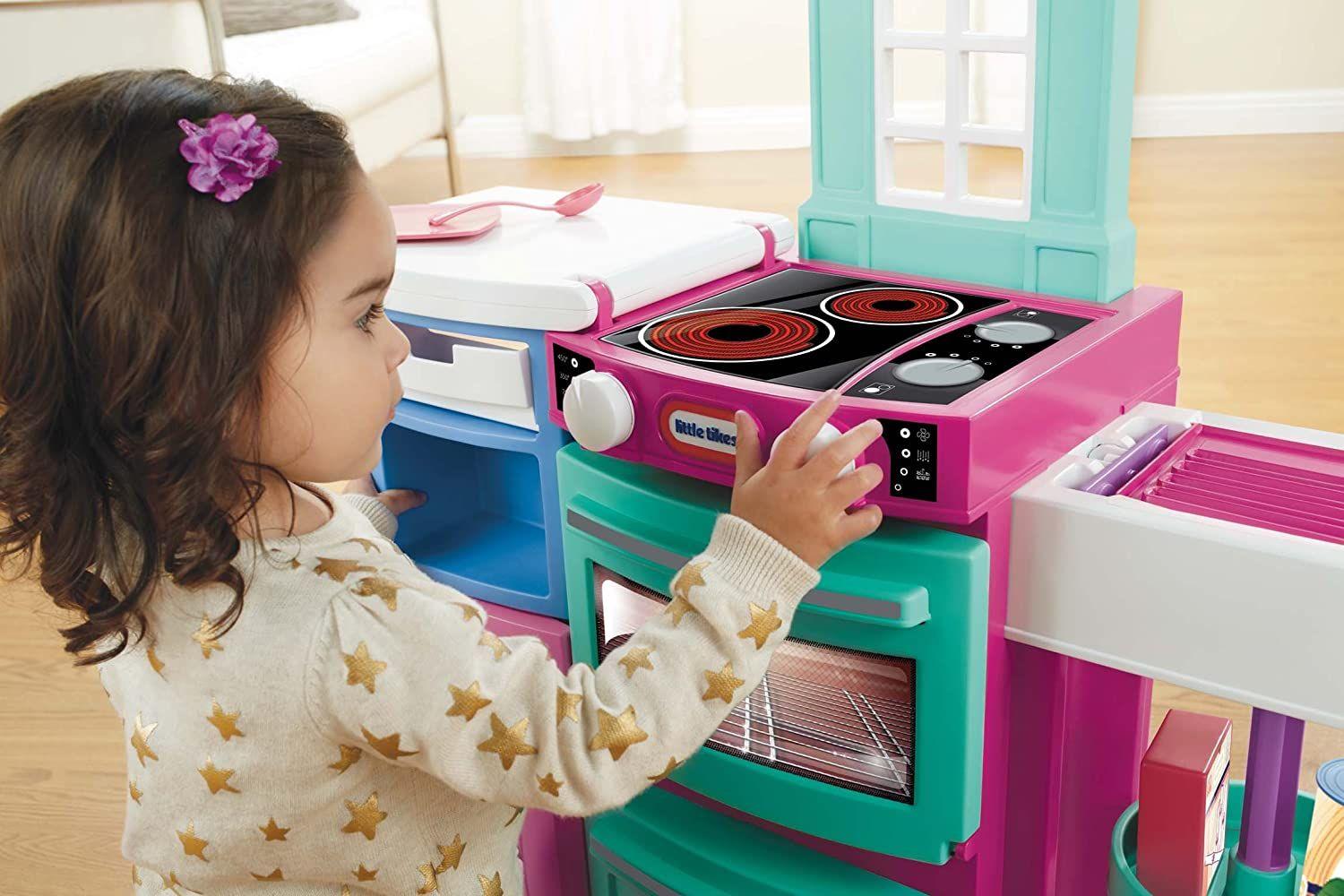 Cocina Little Tikes Cook N' Store Rosada-4