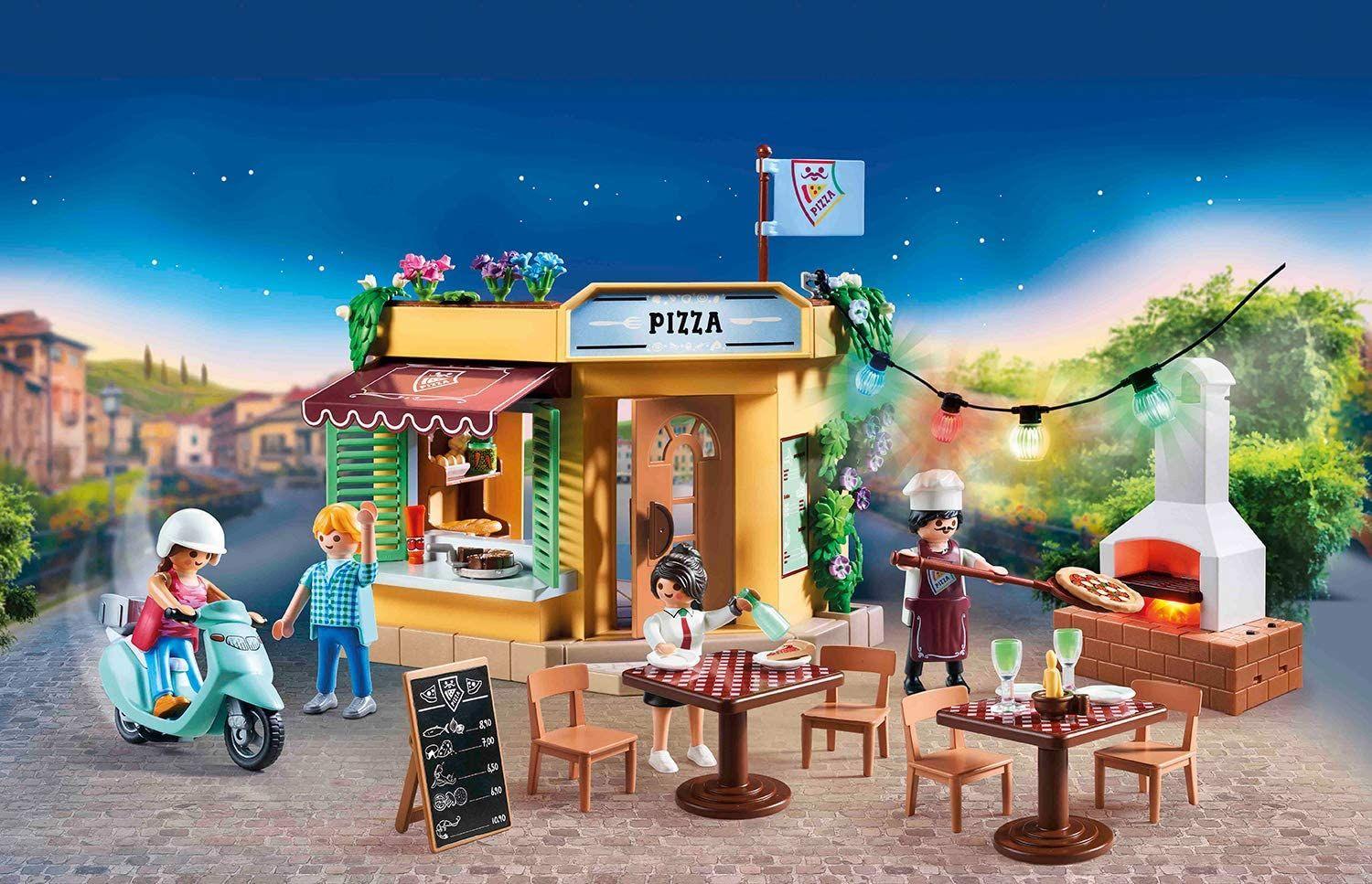 Playmobil Pizzería Con Terraza, Con Efectos De Luz 70336-3