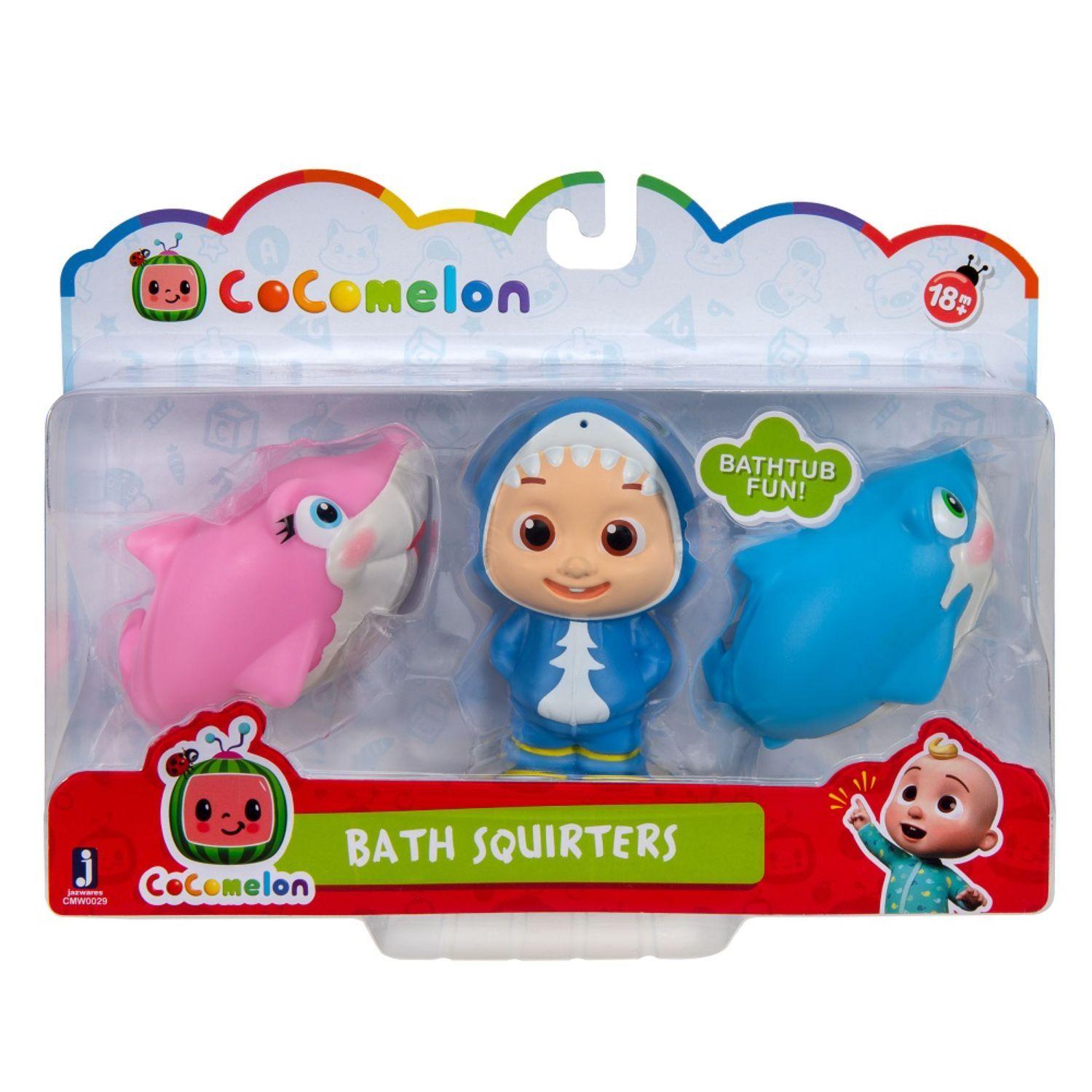 Set de 3 Figuras de Baño Cocomelon JJ, Baby y Mama Tiburón-0