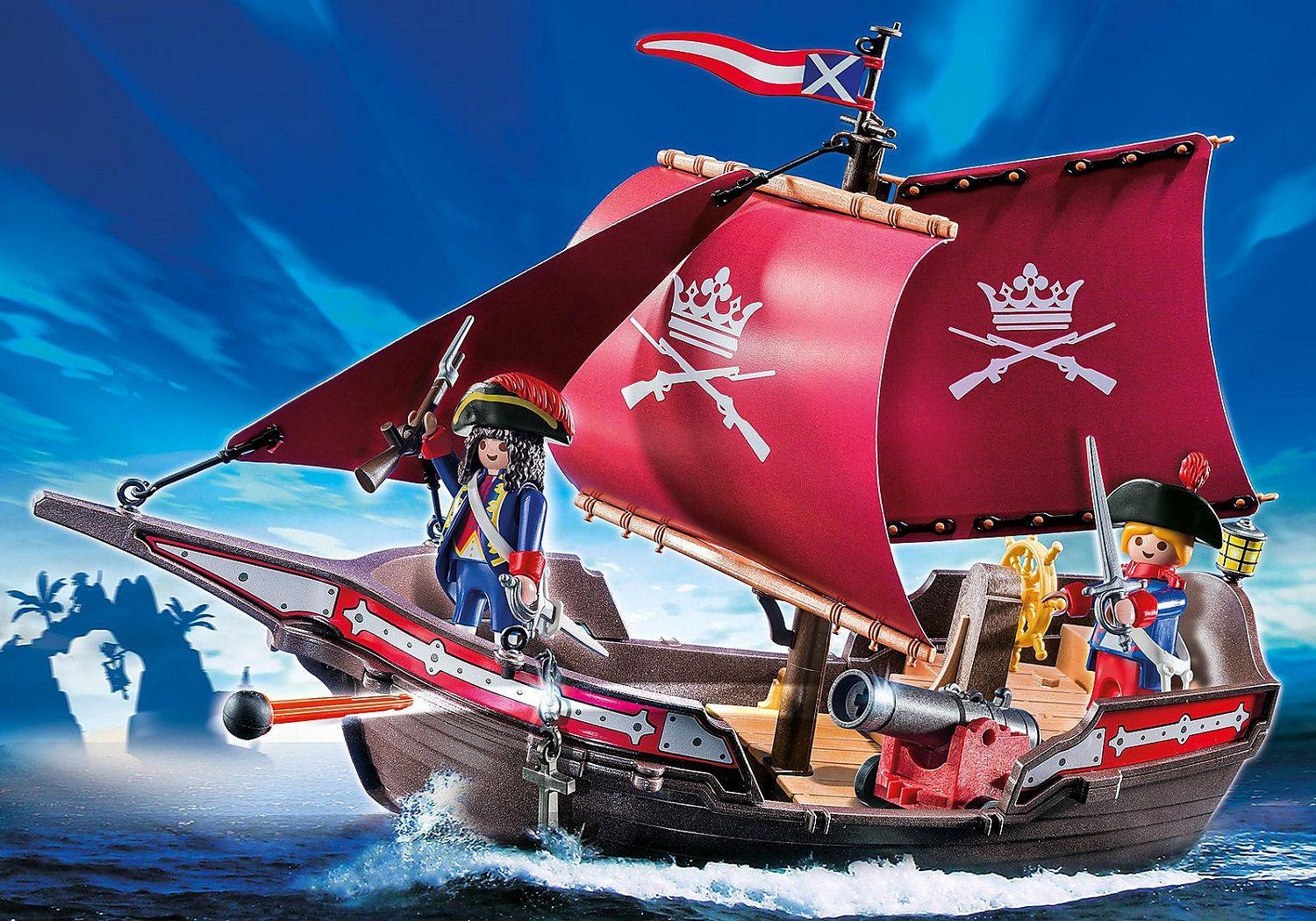 Playmobil Barco Patrulla De Soldados Piratas 6681-2