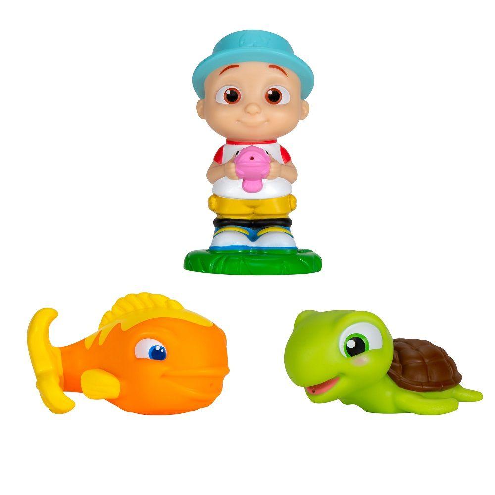 Set de 3 Figuras de Baño Cocomelon JJ, Tortuga y Pez Dorado-2