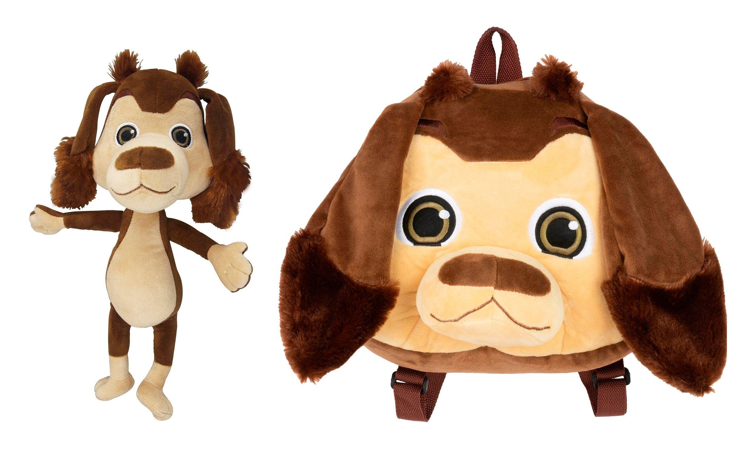 Pack Oferta Perro Chocolo Peluche + Mochila Peluche Face-0