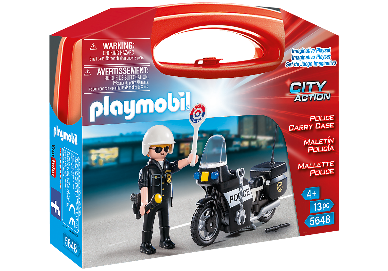 Playmobil Policia Figura Con Moto Y Accesorios 5648-0