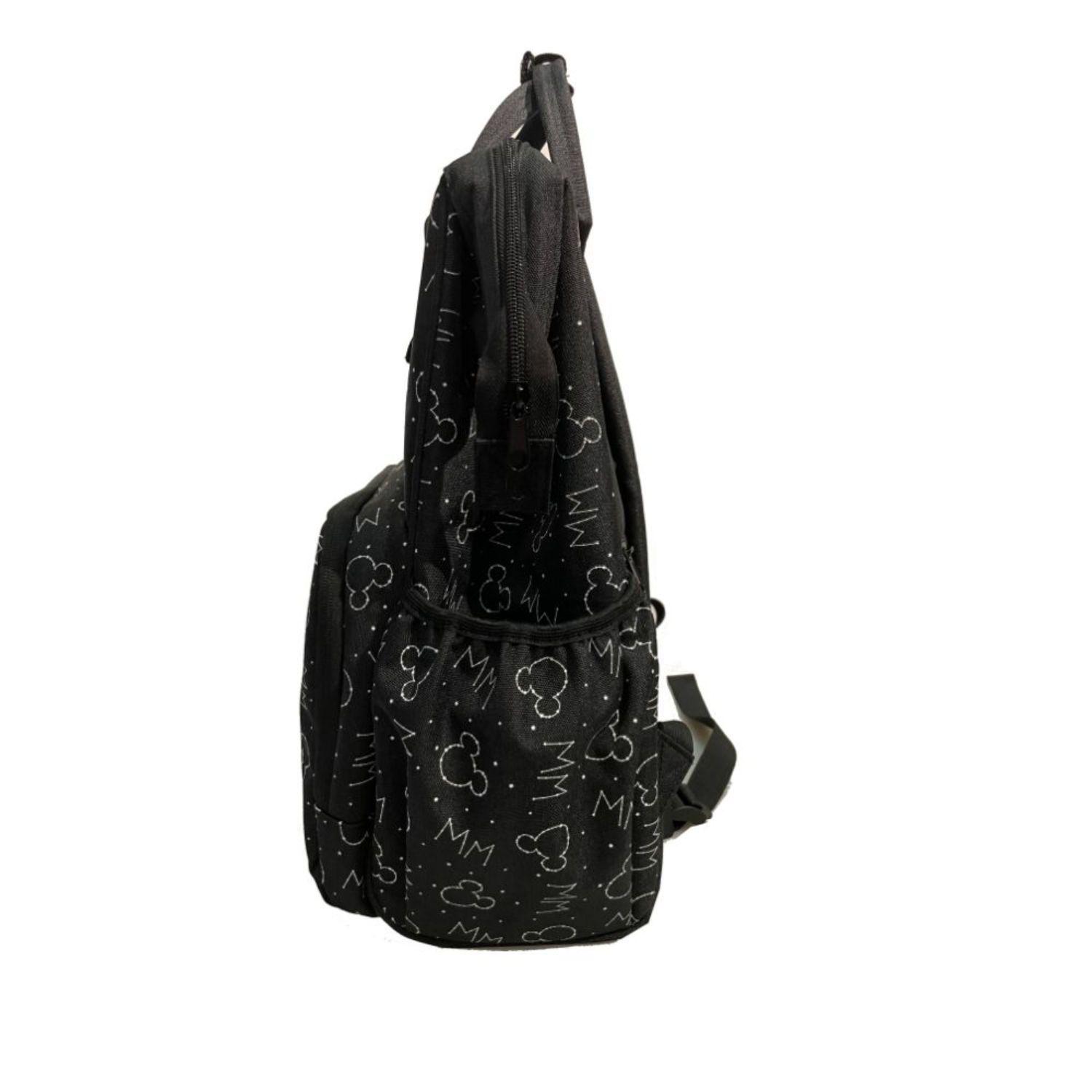 Pañalera Juvenil Negra Con Mudador Mickey-3