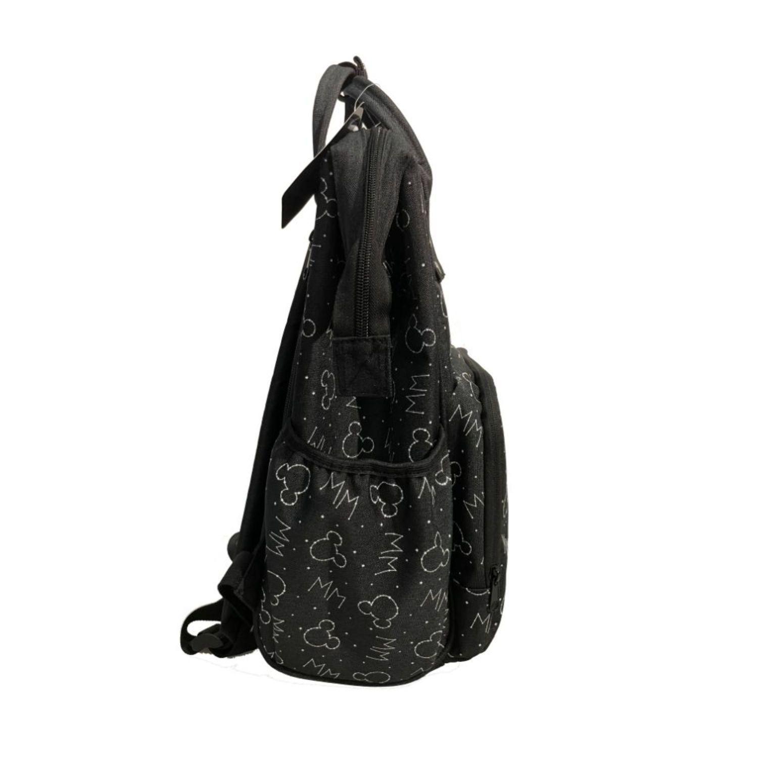 Pañalera Juvenil Negra Con Mudador Mickey-4