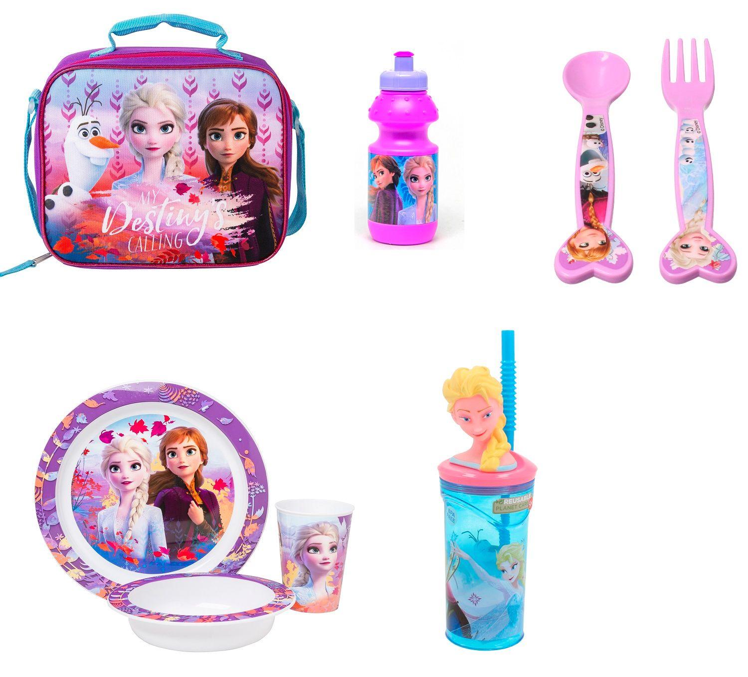 Set Cubiertos + Botella + Tomajugo + Set 3 + Lonchera Frozen-0