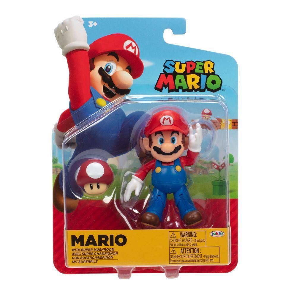 Figura de Mario con Super Champiñon 4" Super Mario-0