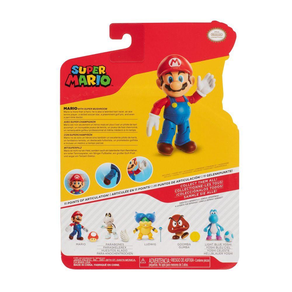 Figura de Mario con Super Champiñon 4" Super Mario-6