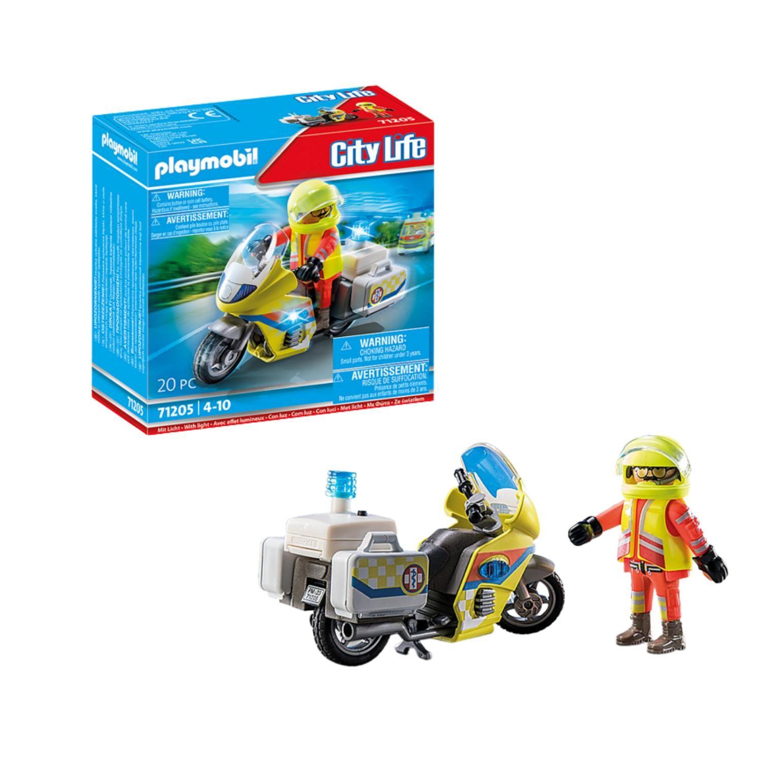 Playmobil Moto de Emergencias con luz Intermiente - 71205-0