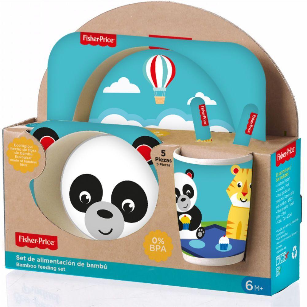 Set de Alimentación de Bambú Fisher Price 5 Piezas Panda-0