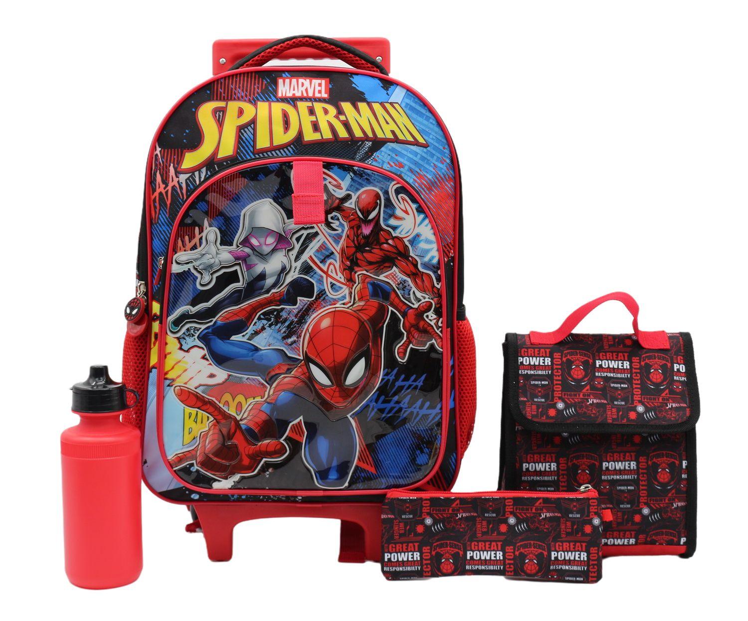 Set 4 En1 Mochila + Lonchera + Estuche + Botella Spiderman-0