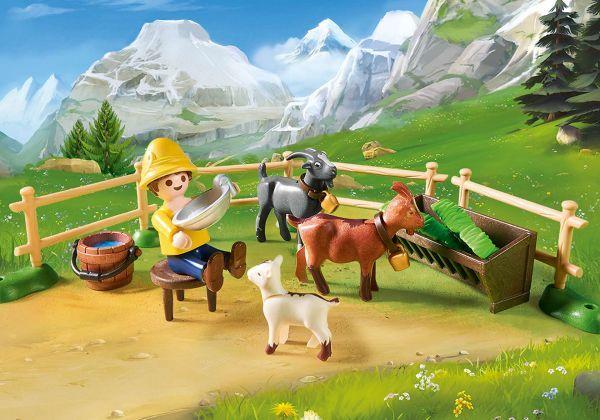 Playmobil Heidi Establo De Cabras De Pedr, Juguetes 70255-3