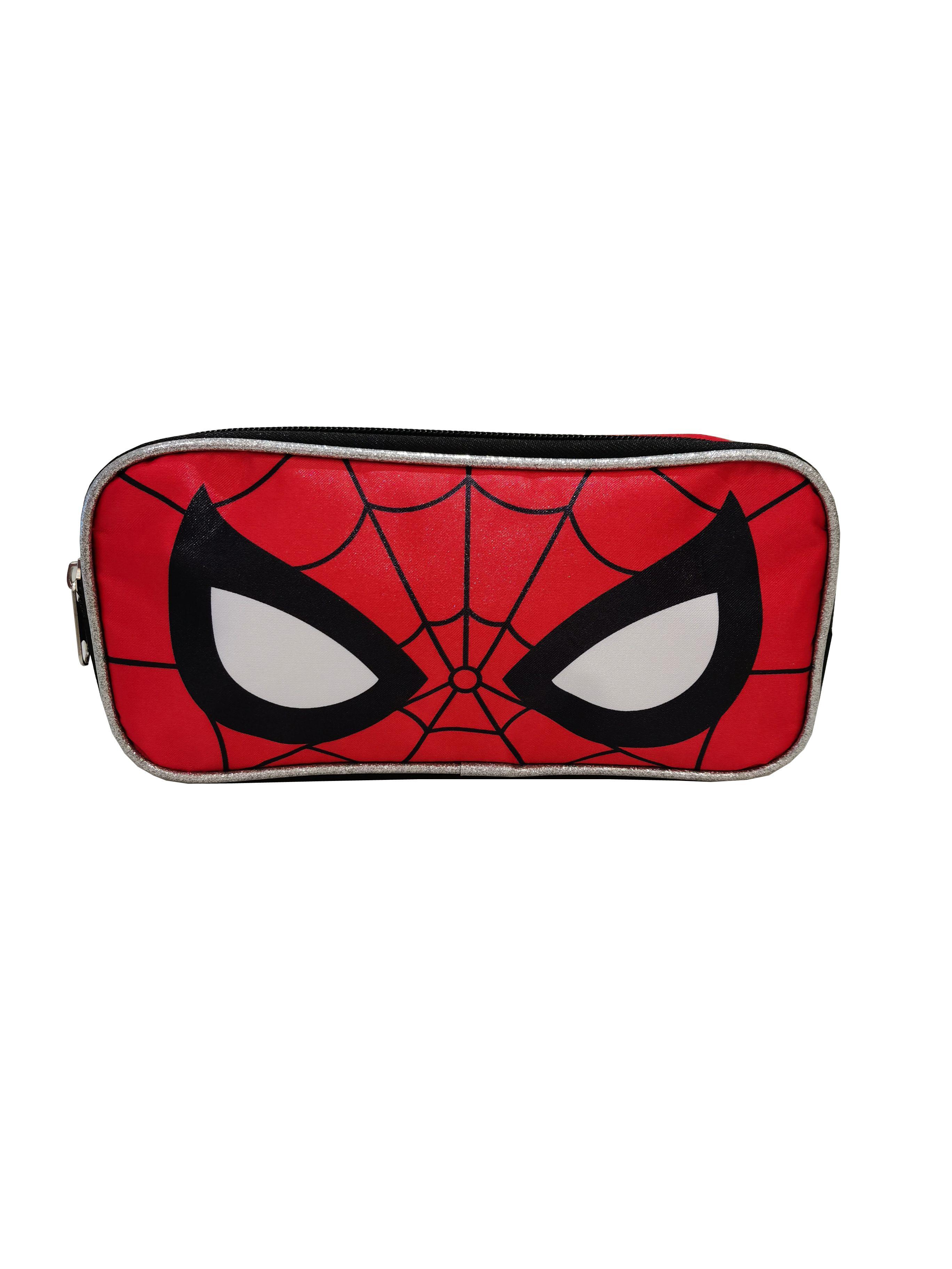 Estuche Doble Cierre Satin Spiderman Roja-0