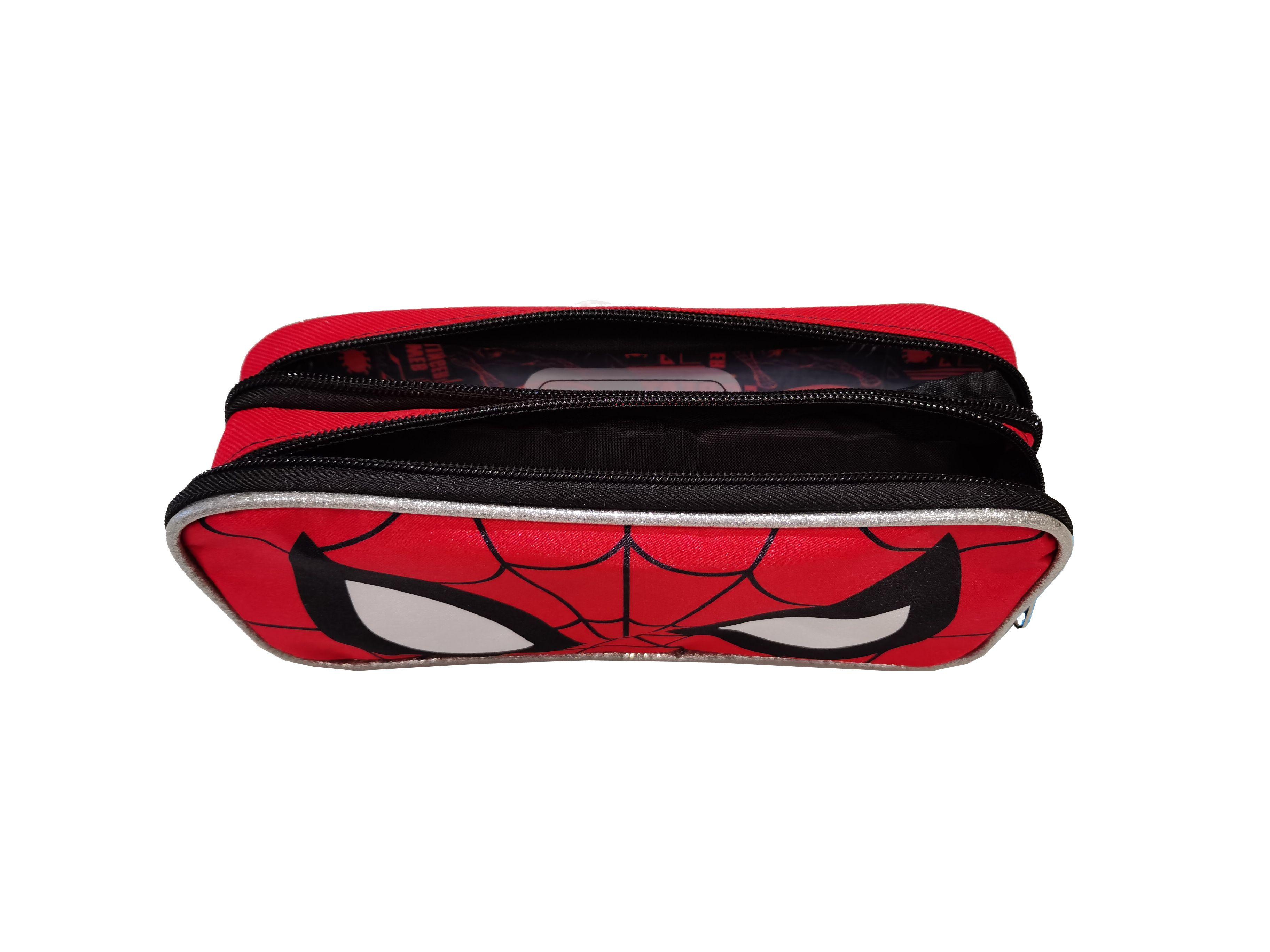 Estuche Doble Cierre Satin Spiderman Roja-2